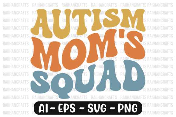 Autism Mom s Squad Retro Wavy Svg Review