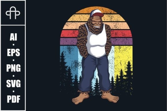 Bigfoot Angry Retro Vector Illustration Review