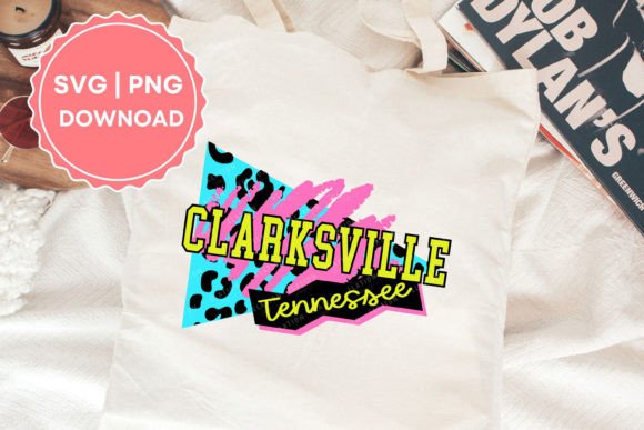 Clarksville Tennessee Retro 90s Svg Png