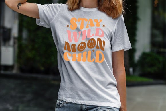 Retro Hippie SVG Design, Stay Wild Moon